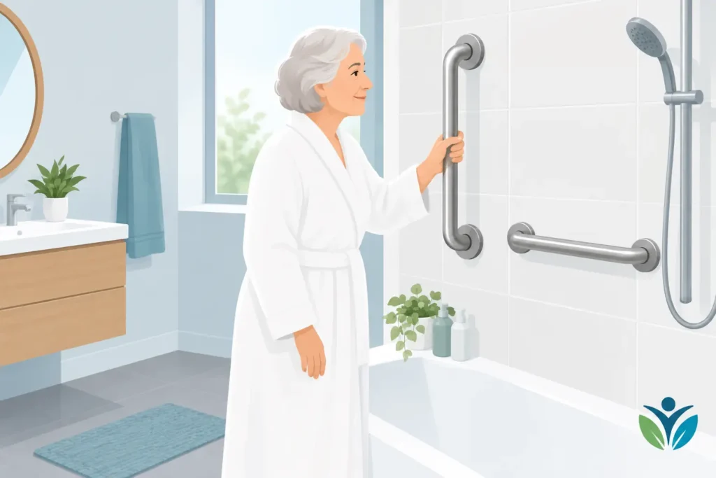 Bathroom Grab Rails for Safer Bathing at Home